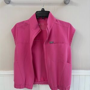 Figs Bright Fuchsia Pink Medical Scrub Top